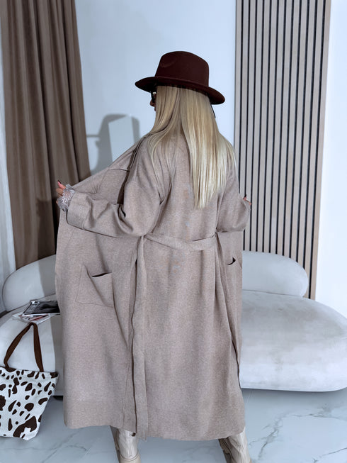 Knitted cardigan "NOBODY 7782" - DARK BEIGE